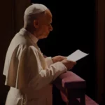 Le pape Léon XIV à genoux sur u prie-dieu en train de prier pour son intention de prière